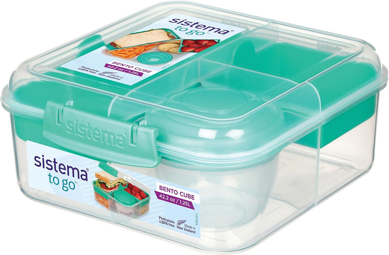 Sistema Bento Box Adult Lunch Box with 3 Compartments for Meals