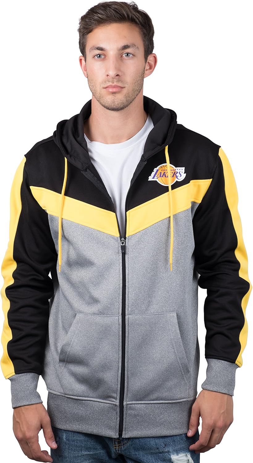 Ultra Game NBA Official Contrast Back Cut Full Zip Hoodie