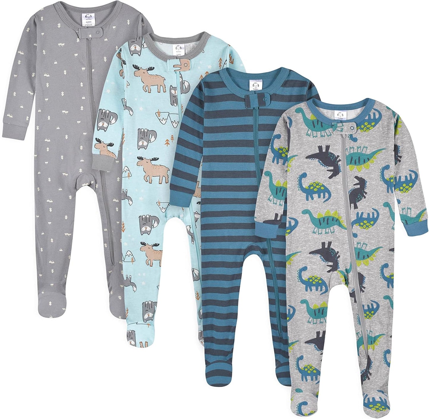Gerber Baby-Boys 4-Pack Footed Pajamas for Cozy Comfort