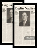 11x22 Newspaper Frame 2 Packs - Real Glass Black Wood Frames