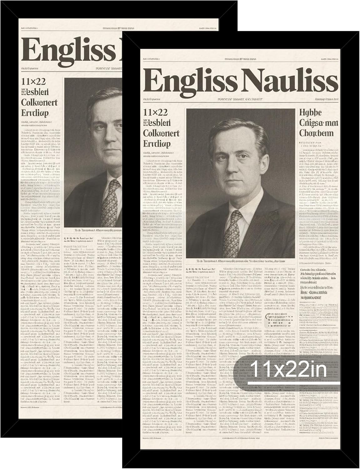 11x22 Newspaper Frame Set with Real Glass for Stylish Displays