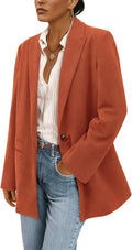 Women's Corduroy Blazer Jacket - Ribbed Long Sleeve Work Outerwear