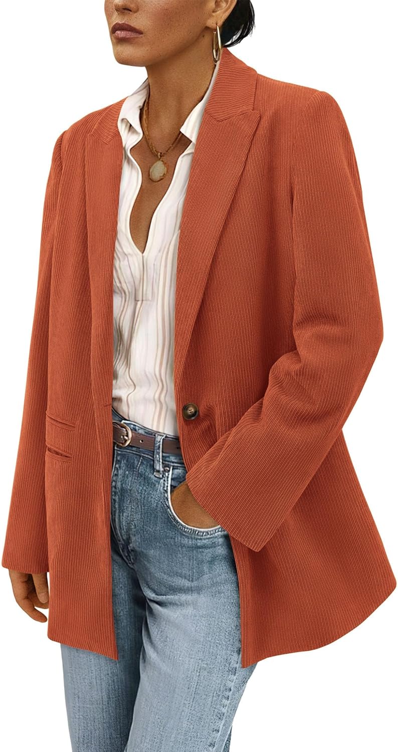 PRETTYGARDEN Women's Winter Corduroy Blazers for Work & Casual