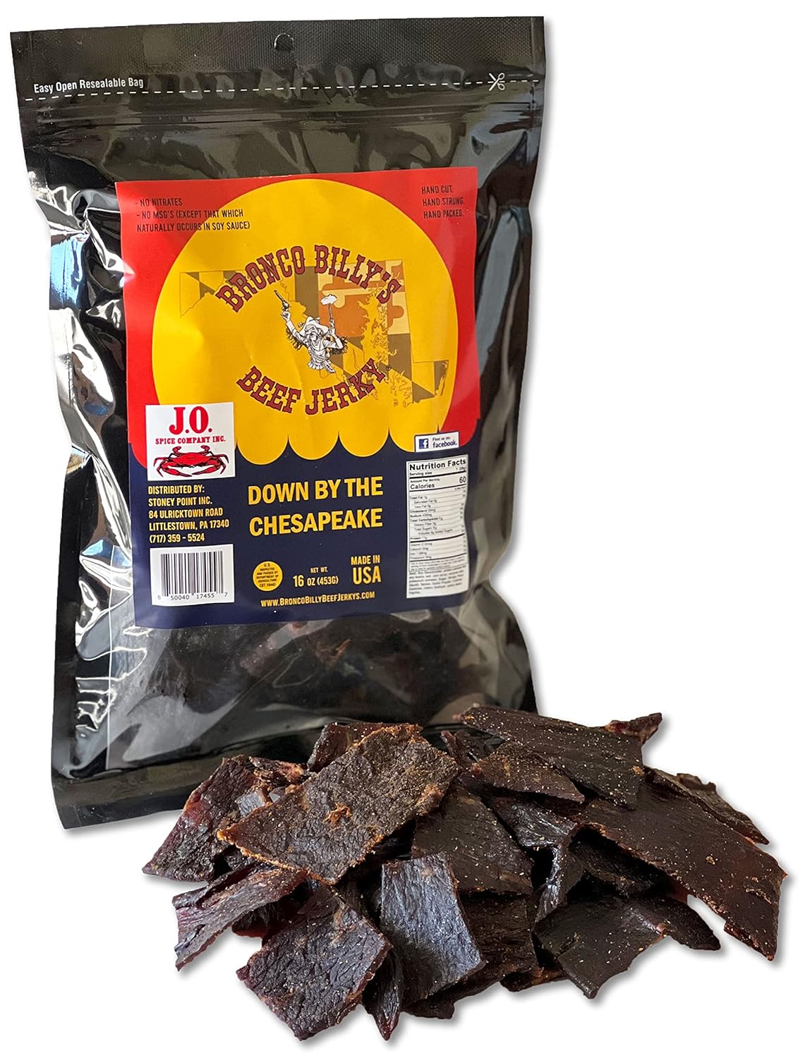 Authentic Down By The Chesapeake Beef Jerky - One Pound Bag