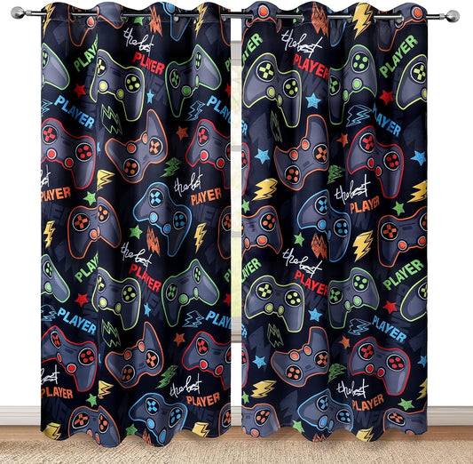 Gamer Gamepad Blackout Curtains for Kids Bedroom Decor