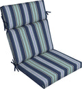 ARDEN Outdoor Chair Cushion 21 x 20 - Rain-Proof Sapphire Stripe