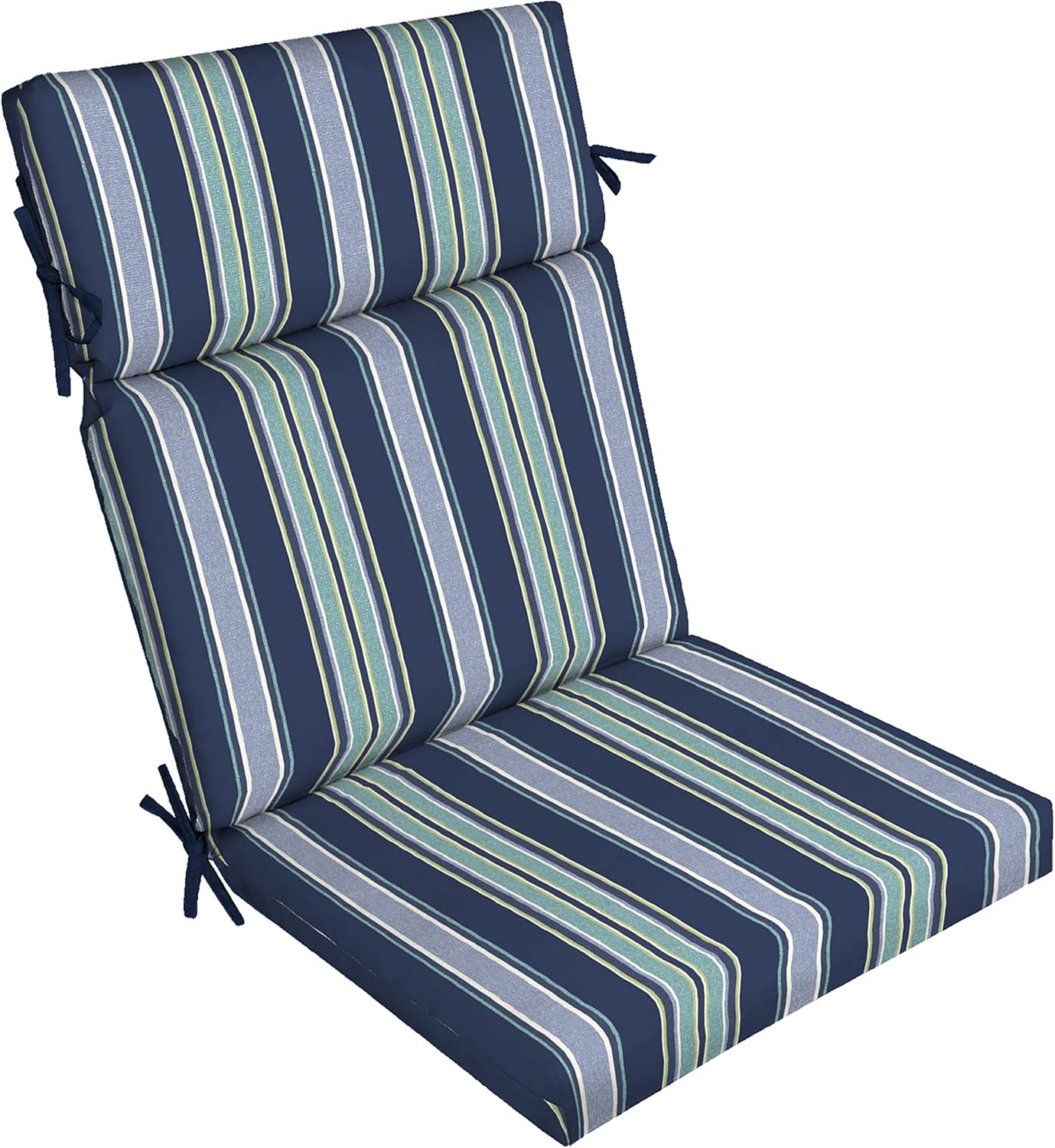 Outdoor Chair Cushion in Sapphire Aurora Blue Stripe for Comfort