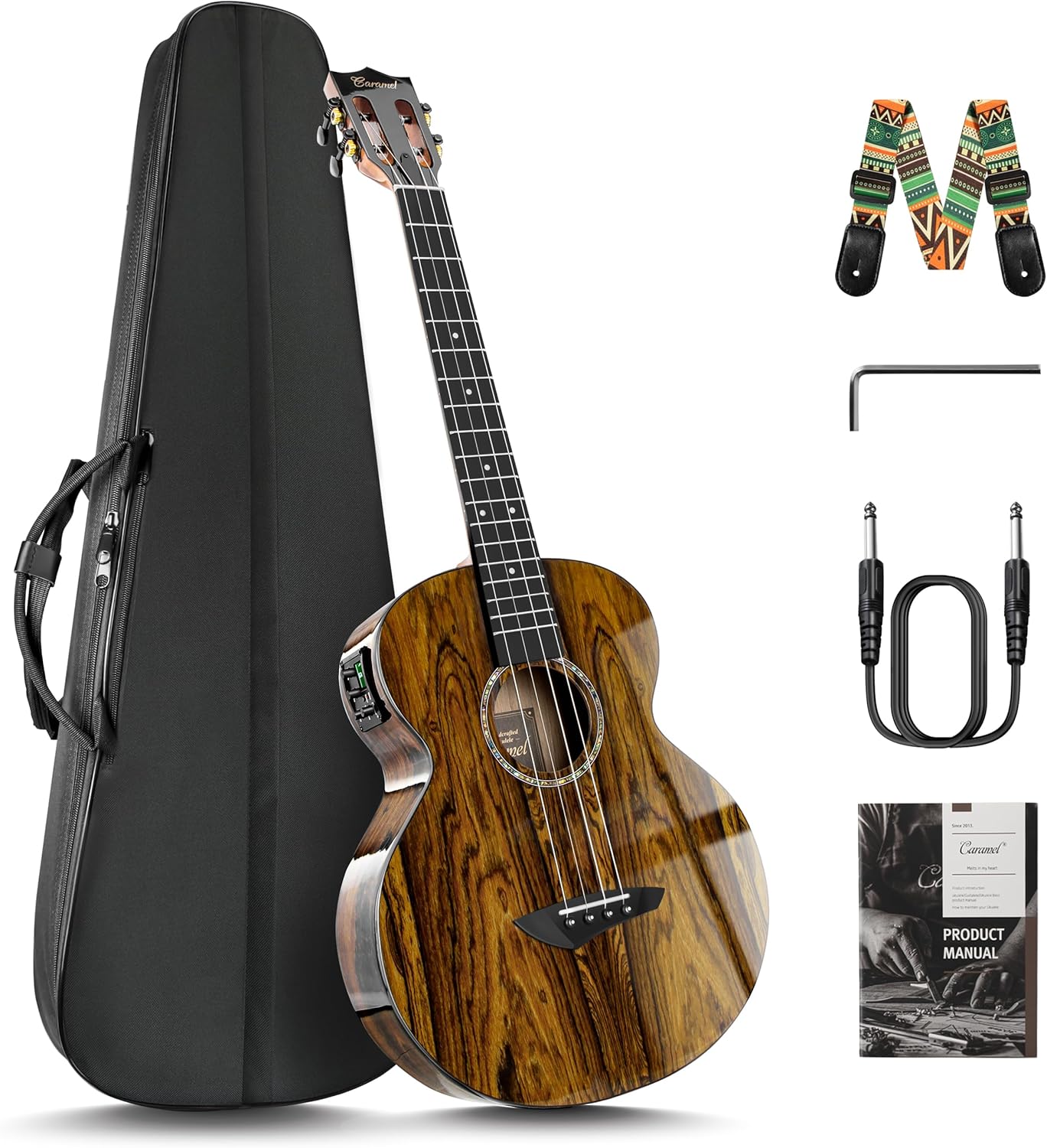 Caramel BEG95 Butterfly Bocote Glossy Baritone Ukulele Kit
