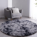 Tie-Dyed Dark Grey Round Rug 5x5 - Ultra-Soft Plush Circle Rug