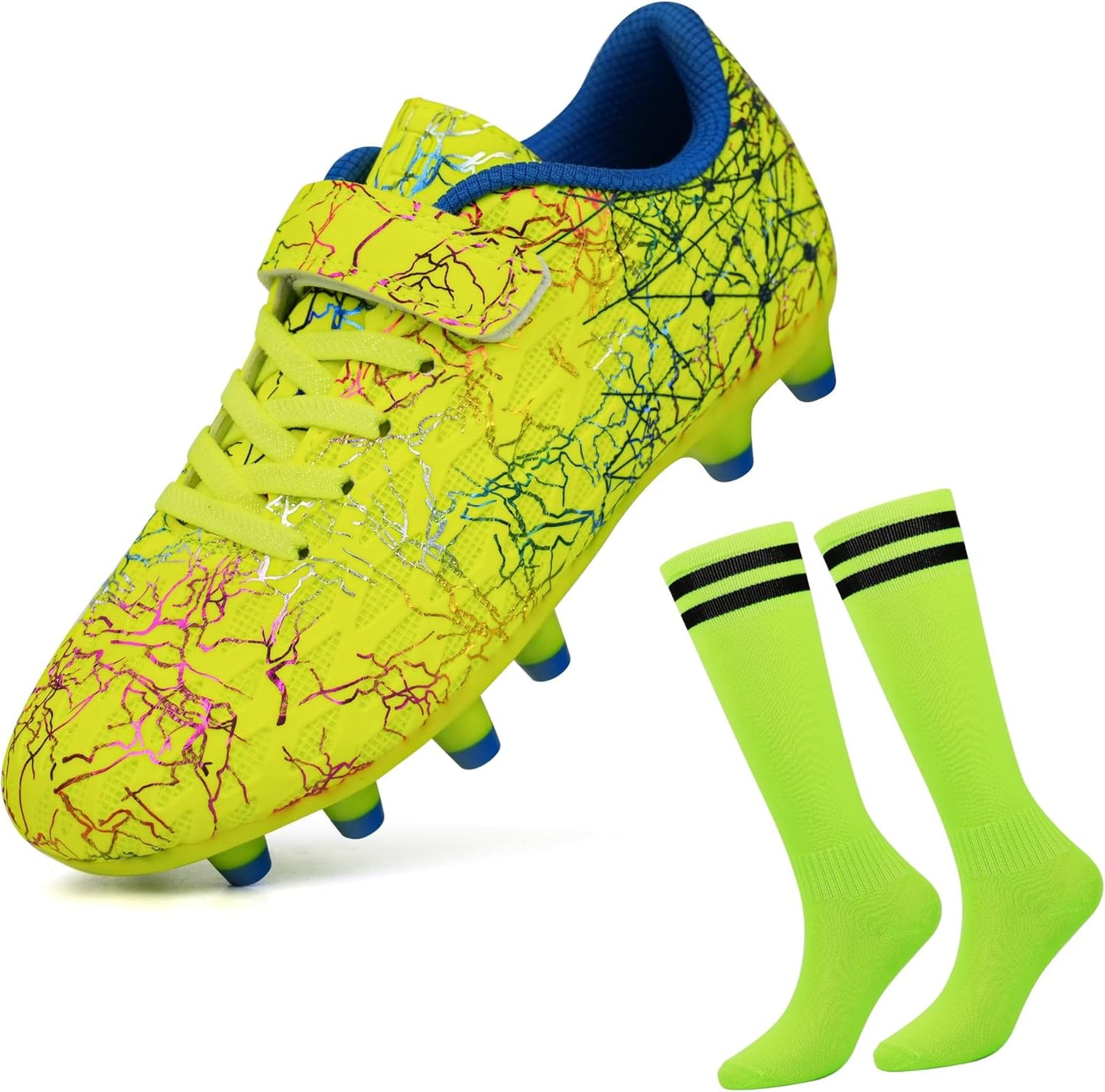 brooman Kids Firm Ground Soccer Cleats for Boys and Girls