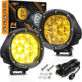 4 in 90W Amber LED Fog Lights 2-Pack - High Visibility Offroad Pods