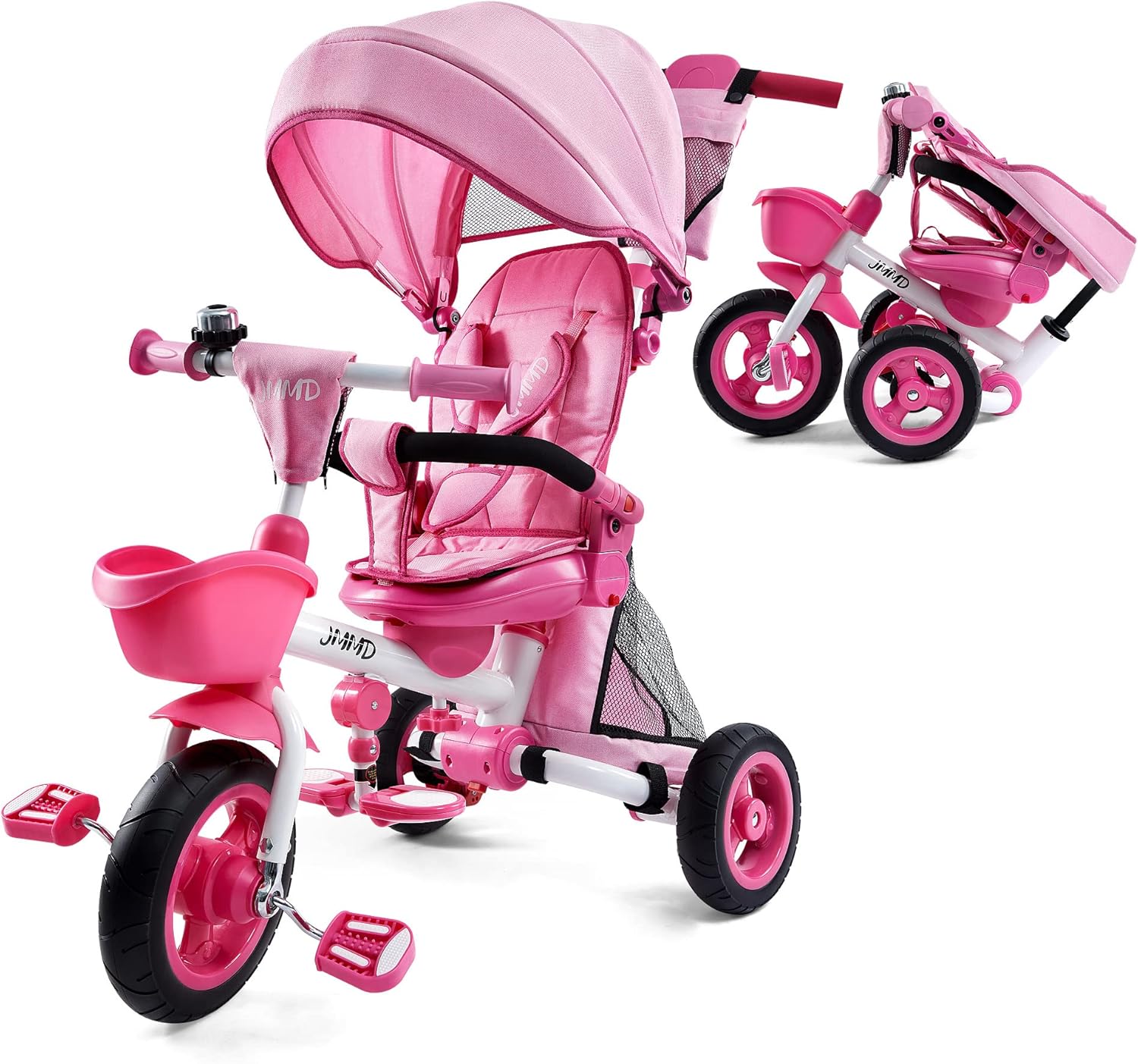 JMMD Baby Tricycle 7-in-1 Folding Kids Trike for Toddlers