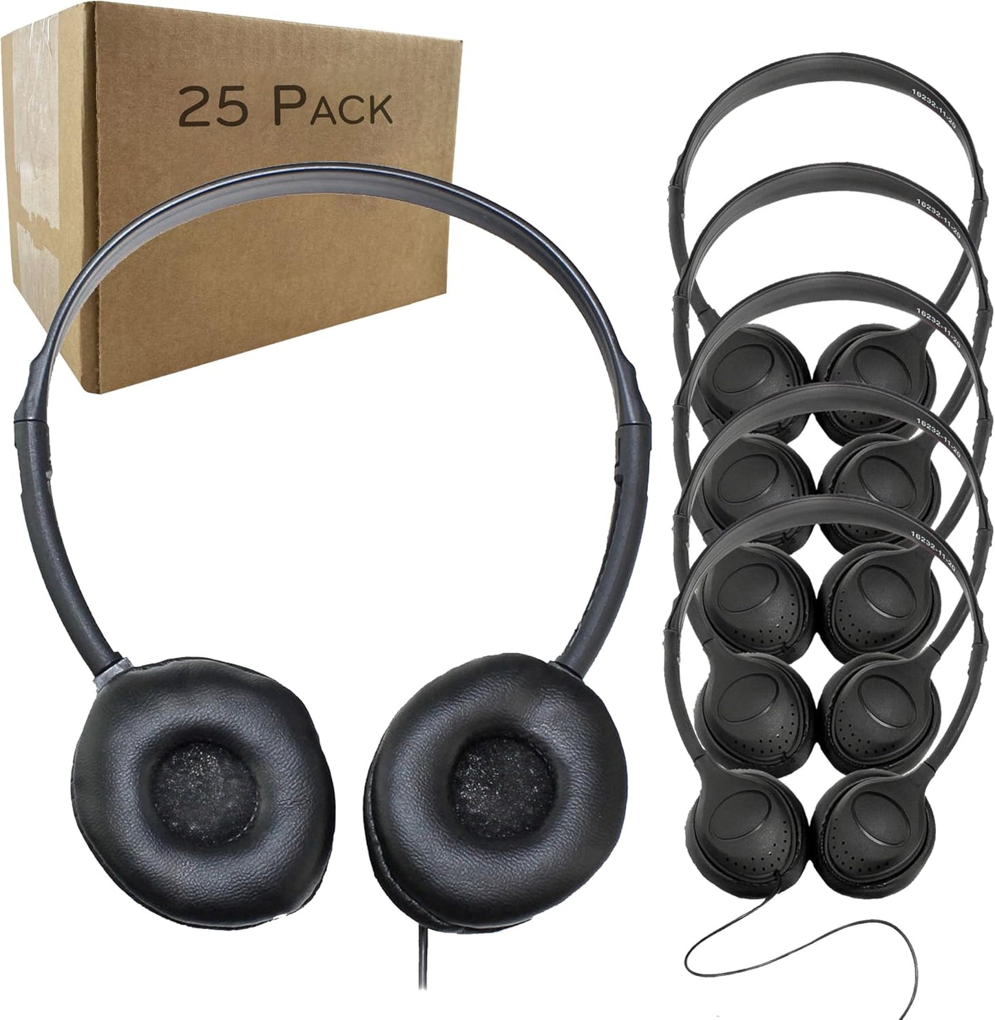SN313 Bulk Classroom Headphones 25 Pack for Schools and Testing