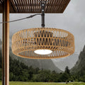 21ft Waterproof Outdoor Ceiling Fan with Light - Boho Caged Patio Fan