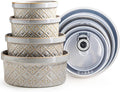 Ceramic Mixing Bowls with Lids Set of 4 - Nesting Airtight Storage