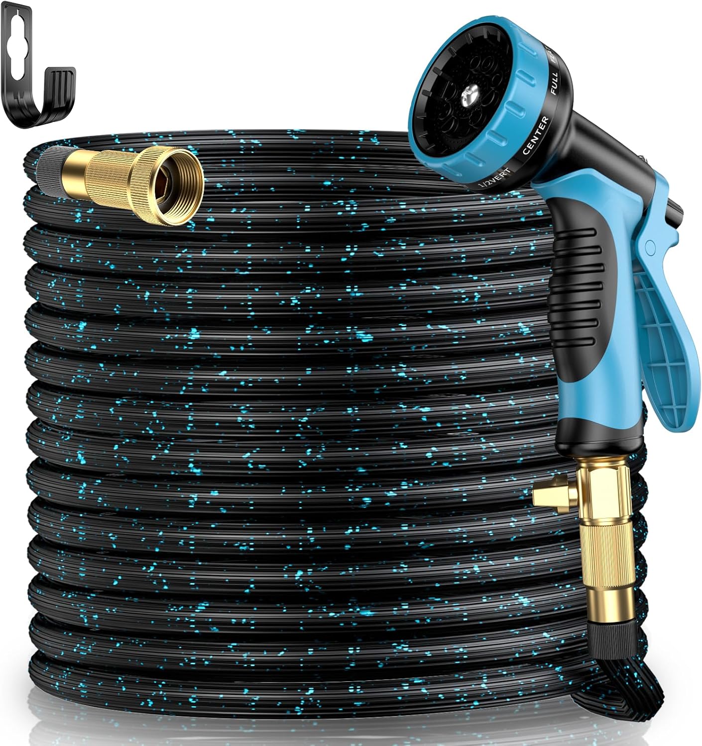 50ft Expandable Garden Hose with 10-Pattern Spray Nozzle