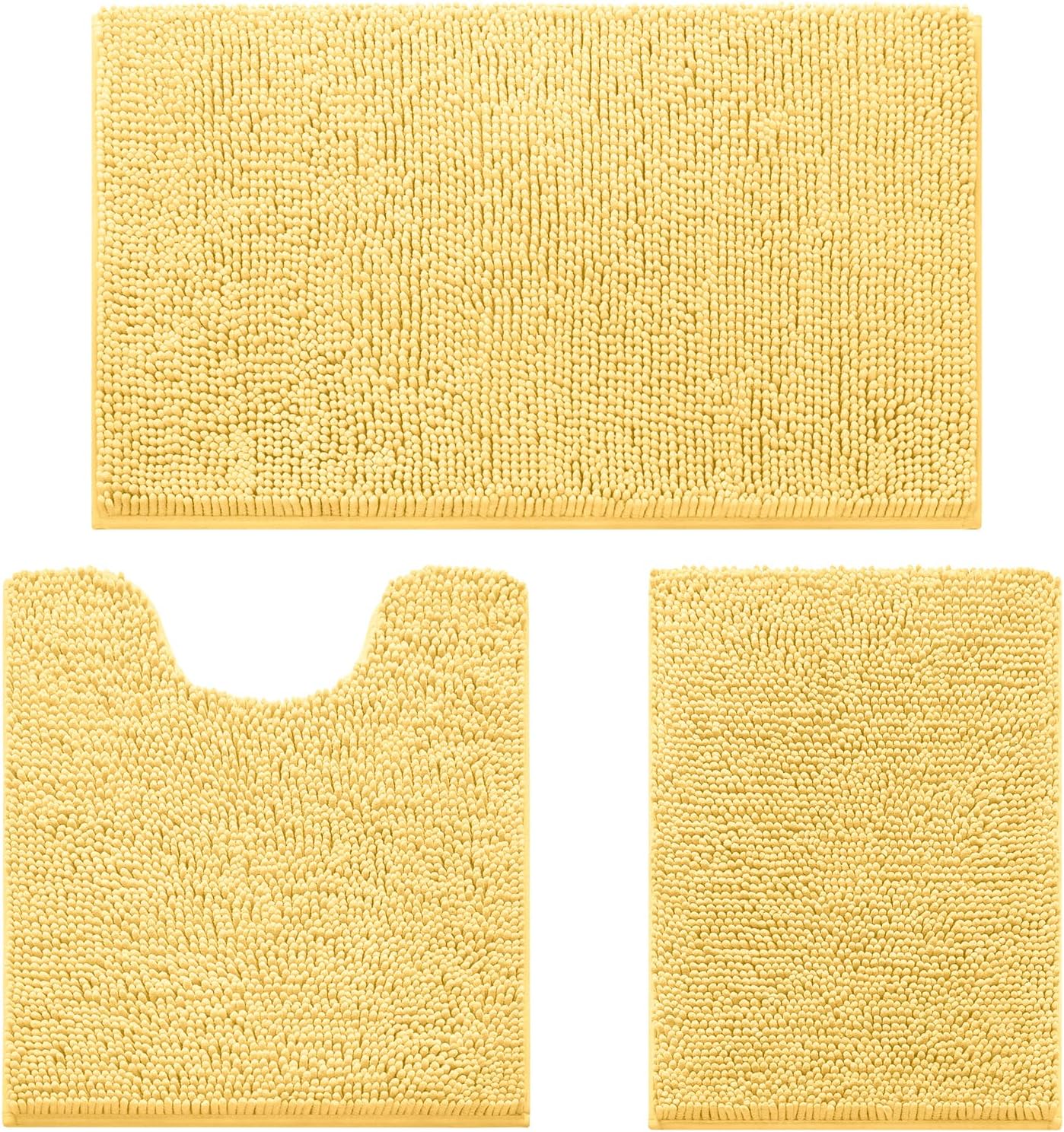 Ultra Soft Non Slip Chenille Bathroom Rugs Set for Comfort