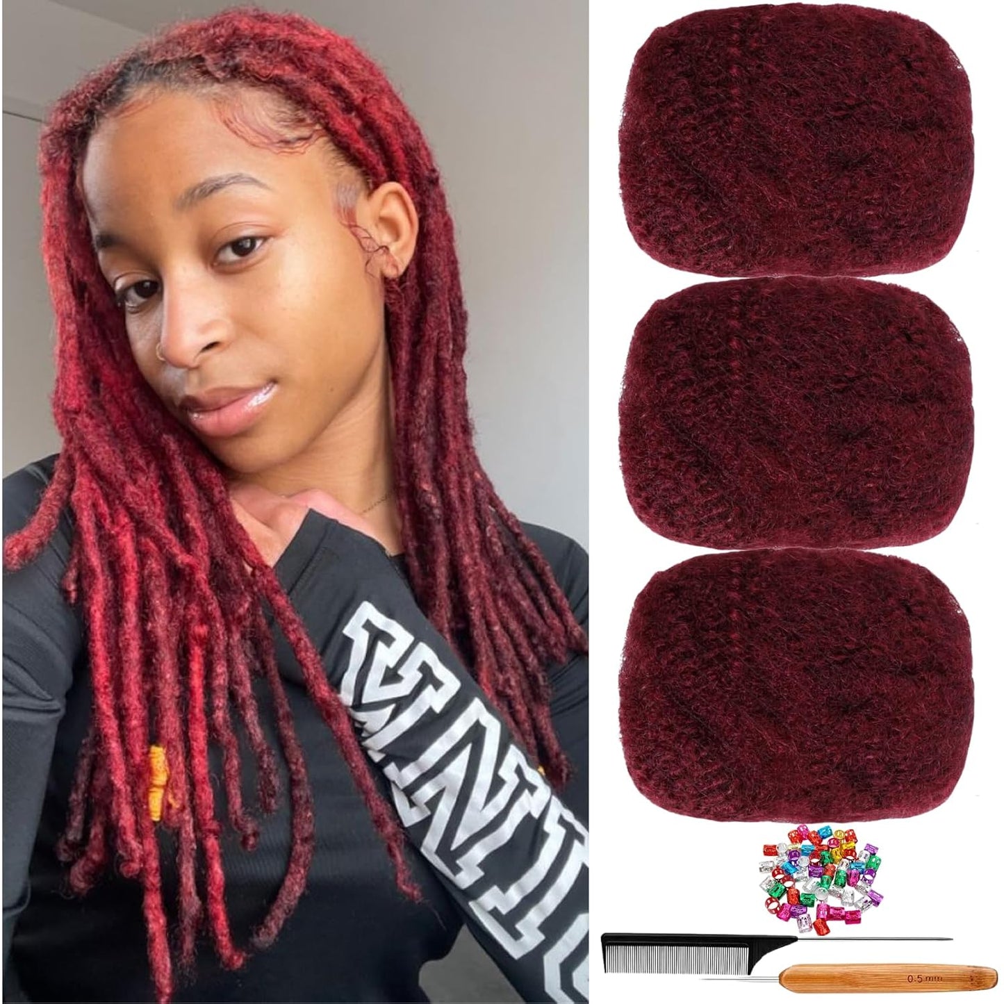 Afro Kinky Bulk Human Hair for Dreadlock Extensions and More