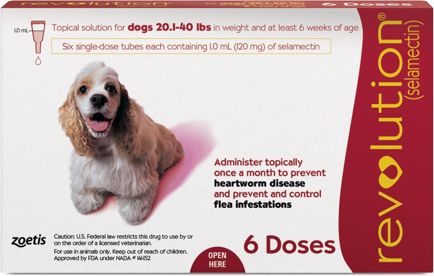 Revolution Topical Solution for Dogs 20.1-40 lbs - 5-in-1 Protection