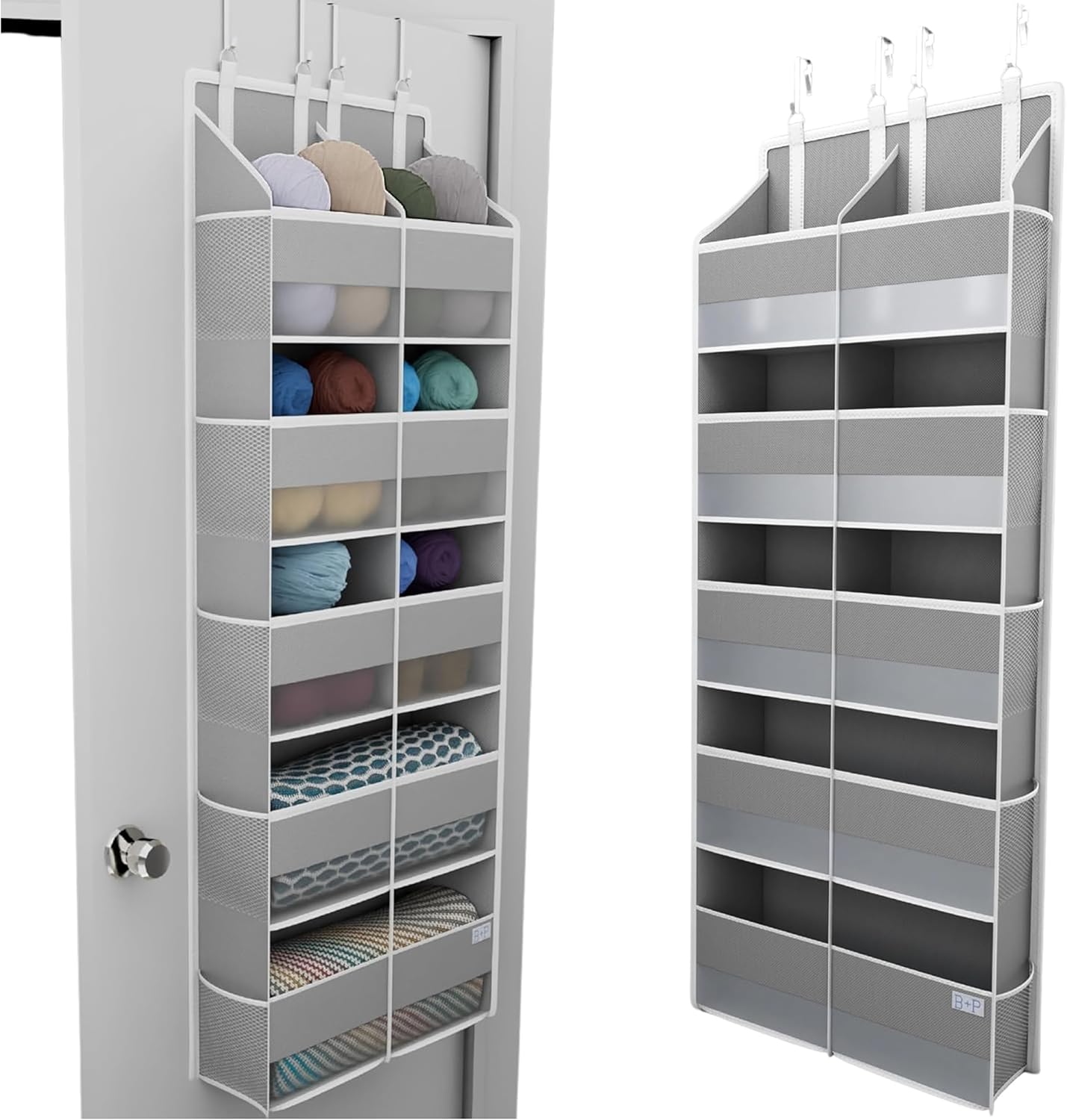 Over Door Yarn Storage Organizer with Large Compartments & Pockets