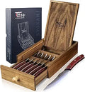 Steak Knives Set of 6 with Drawer Organizer - Razor-Sharp Dinner