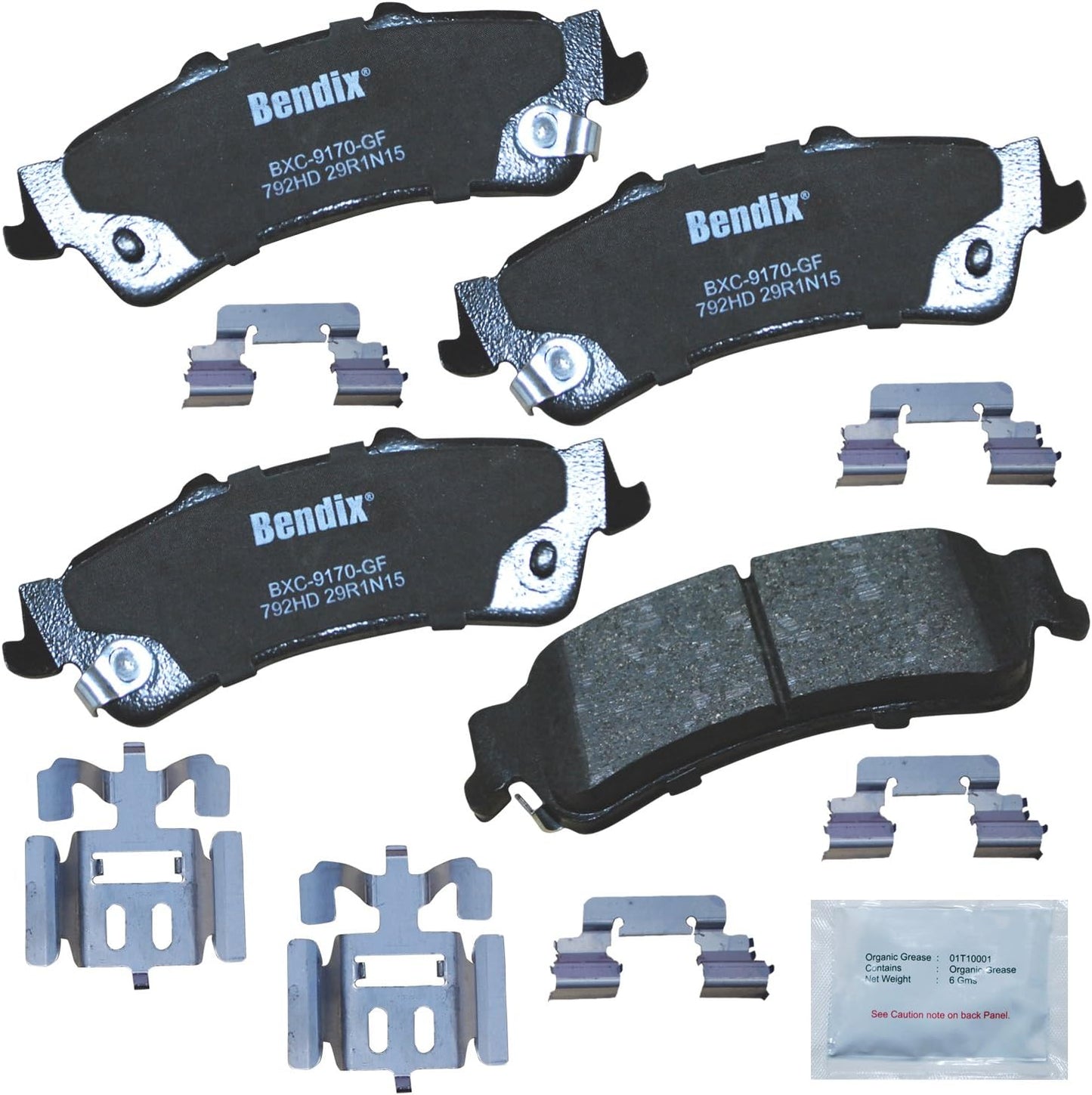 Bendix Priority1 CFC792HD Ceramic Rear Brake Pads for Vehicles