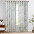 Floral Linen Blend Curtain 84 in Panels - Light Filtering Elegance