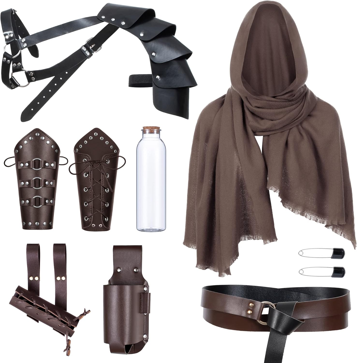 Medieval Knight Leather Belt Shawl for Renaissance Cosplay Events