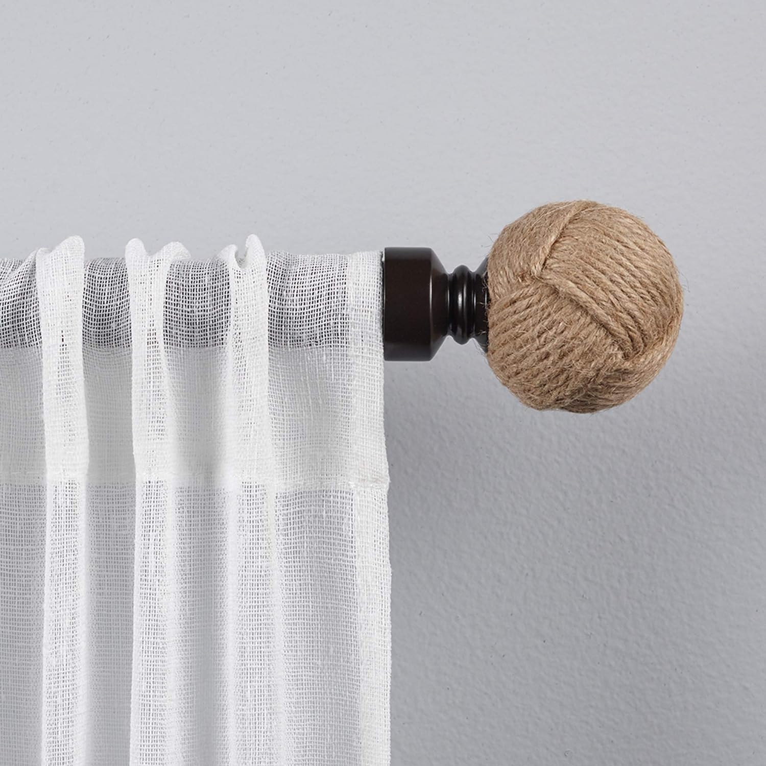Matte Bronze Rope Knot Curtain Rod Set, 36-72