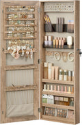 Mirror Jewelry Cabinet Armoire - Lockable Wall or Door Organizer