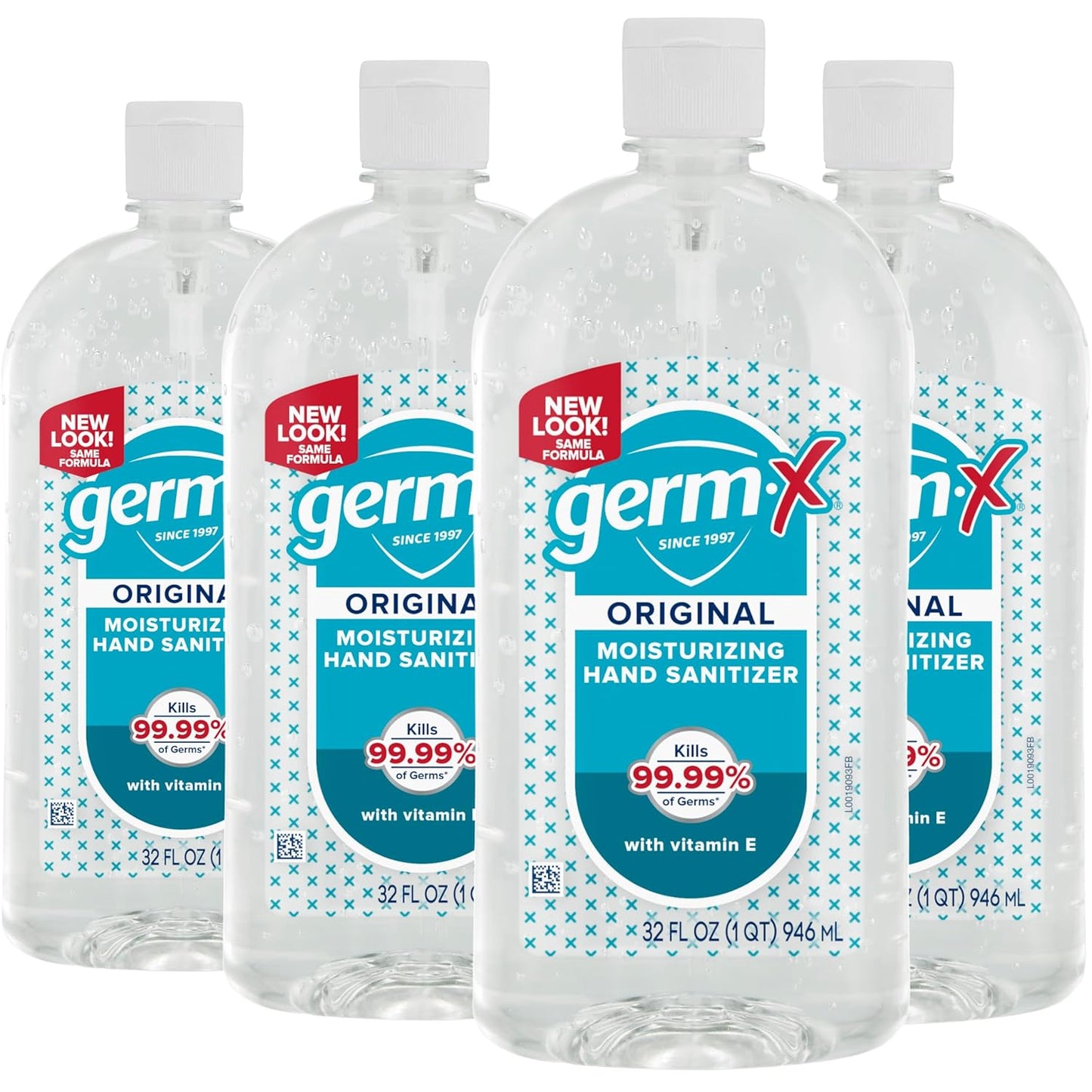 Germ-X Original Hand Sanitizer 32 Fl Oz Pack of 4 for Families