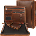 Leather Portfolio Organizer Padfolio Folder - Durable Professional