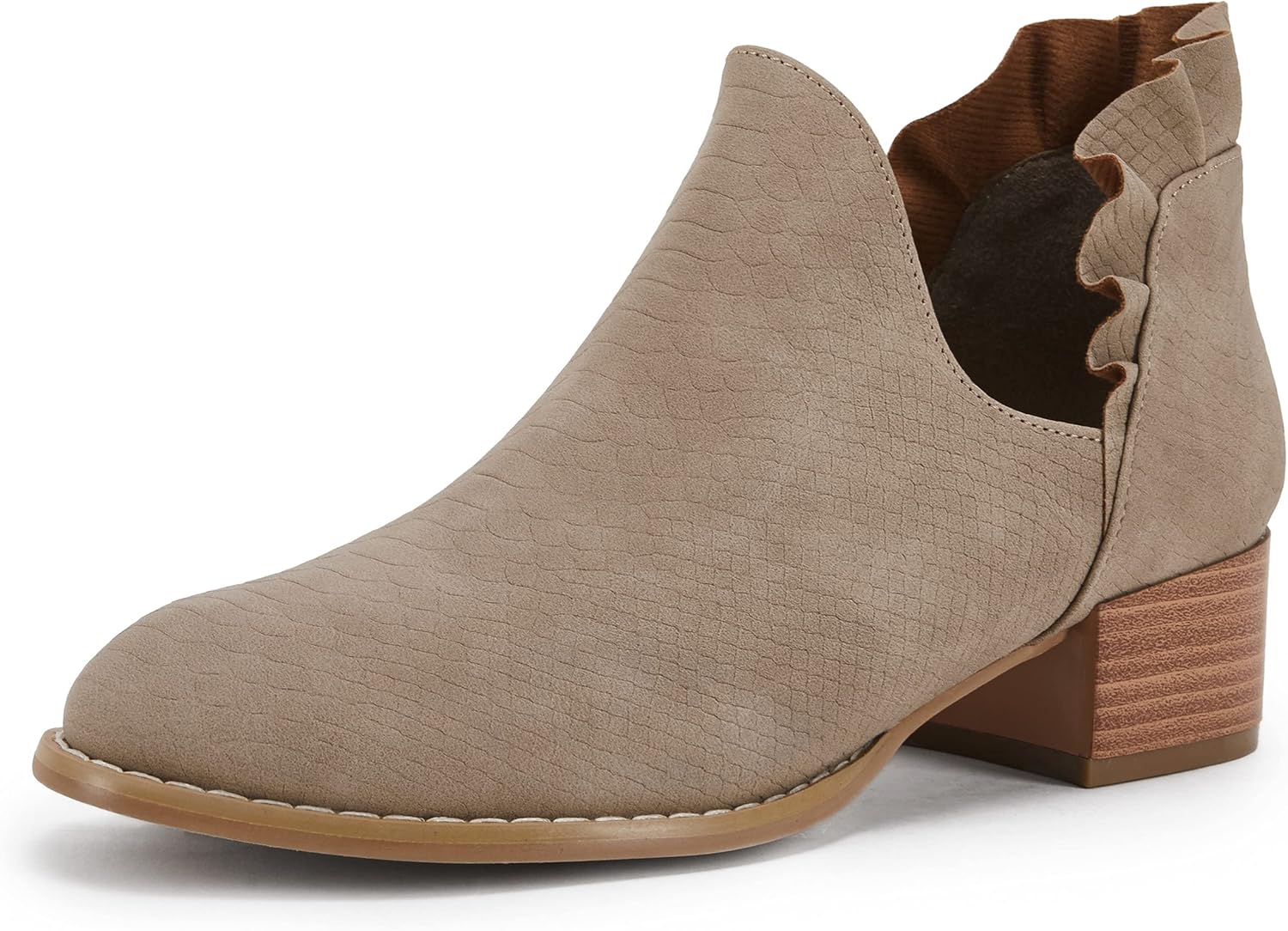 FISACE Womens Ruffled Ankle Boots for Stylish Western Looks