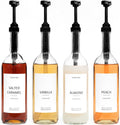 Glass Coffee Syrup Dispenser 750 ml 4-Pack - Elegant Coffee Bar Set