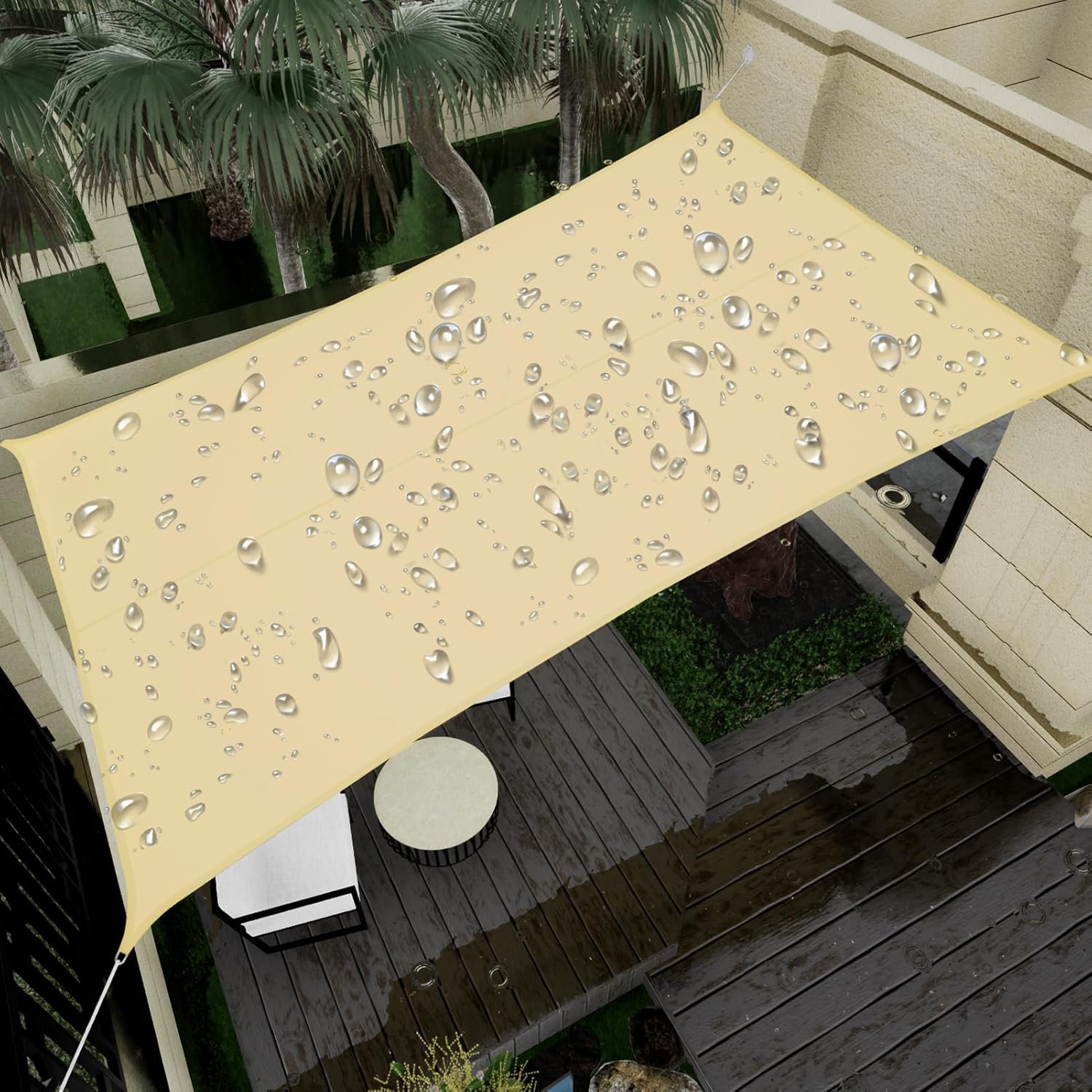 Waterproof Sun Shade Sail 12ft x 16ft for Outdoor Patio and Garden