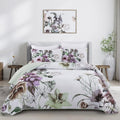 Floral Quilt Set King 3 Pieces Boho Green Quilt Coverlet Set