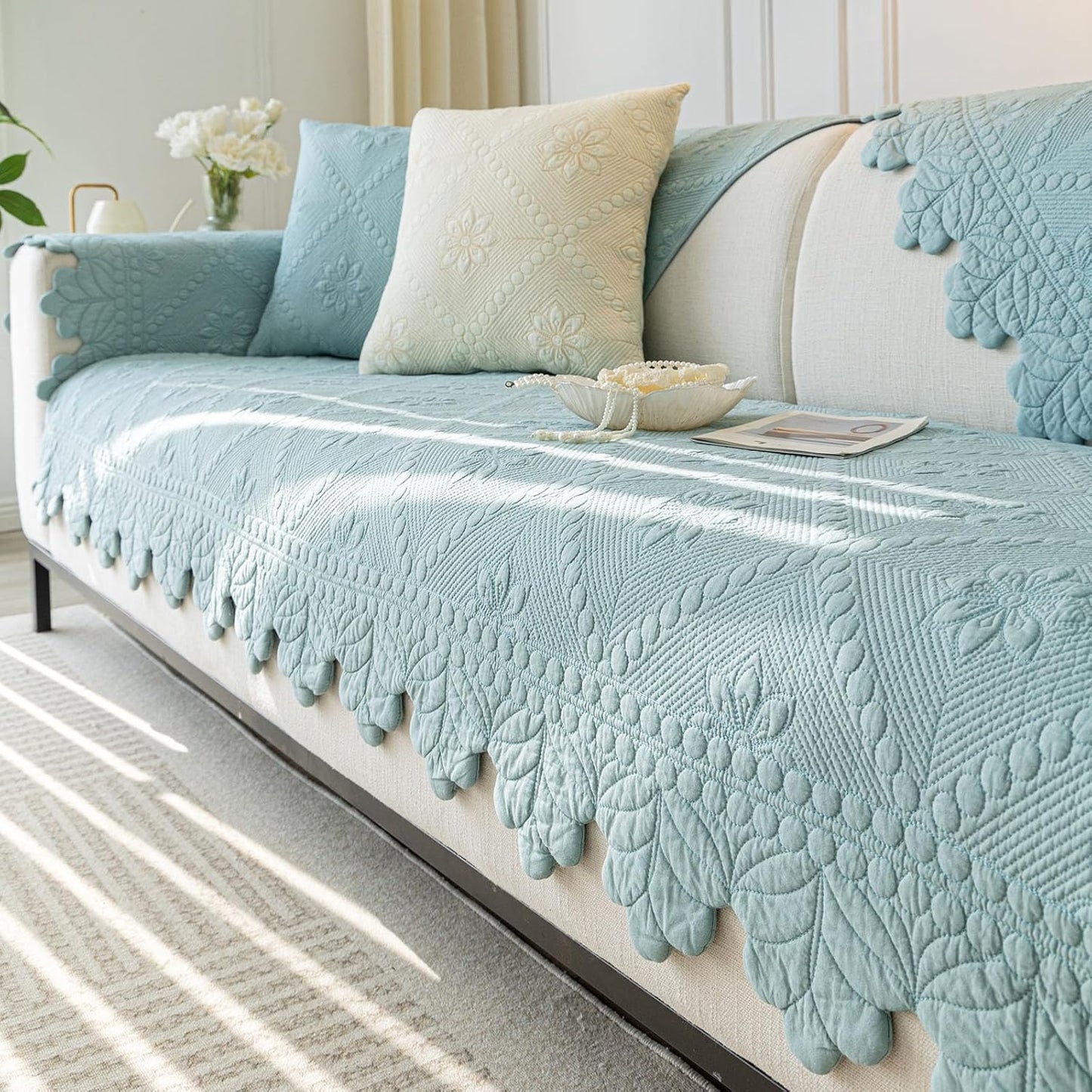 Cotton Quilted Dog Couch Cover for Sofa Protection and Comfort