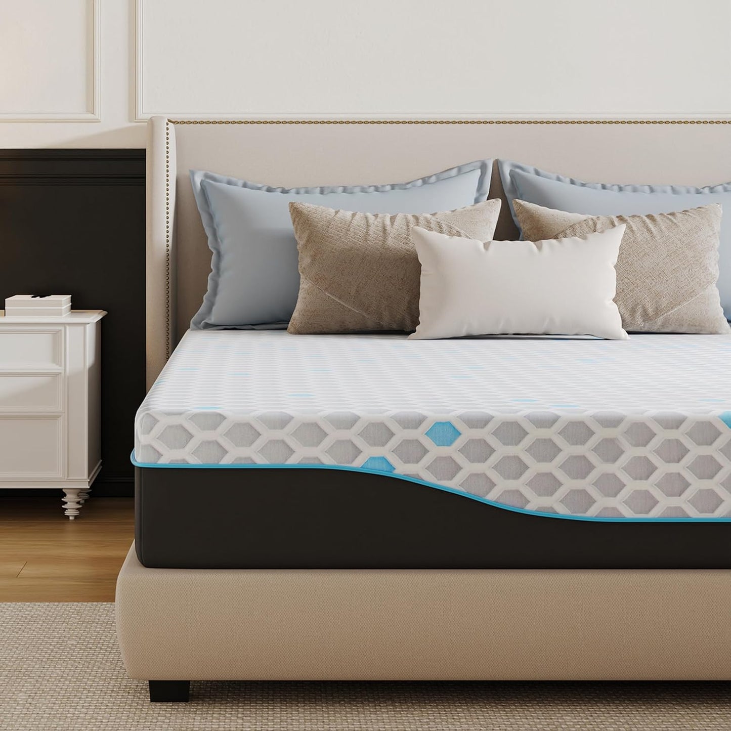 EGOHOME 10 Inch King Mattress with Charcoal Gel Cooling Foam