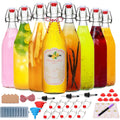 Flip Top Glass Bottle 32oz 8-Pack - Airtight Swing Top Bottles