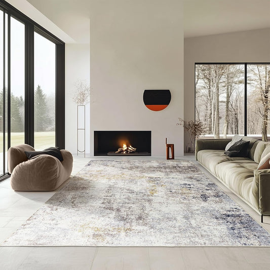 6x9 Modern Abstract Area Rug for Living Room and Bedroom