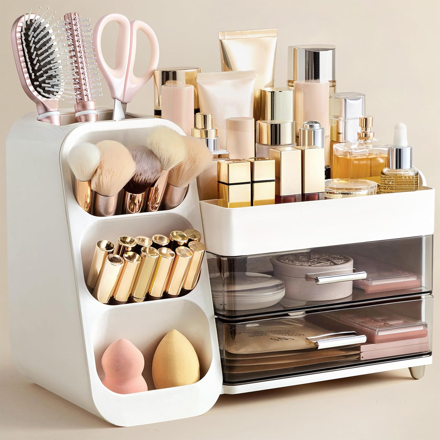 HBlife Makeup Organizer with Brush Holder for Vanity Storage