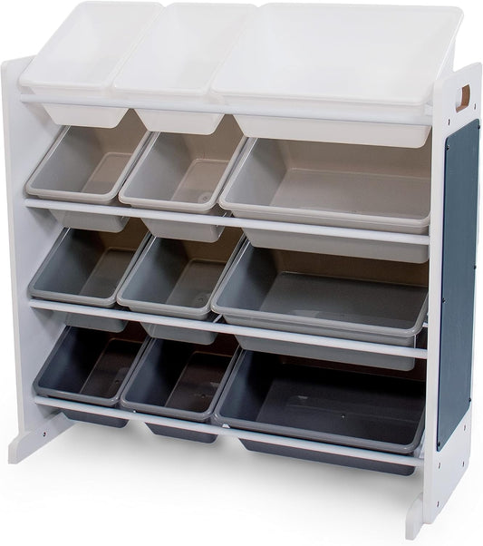 Humble Crew 12-Bin Toy Organizer for Kids' Playrooms and Nurseries