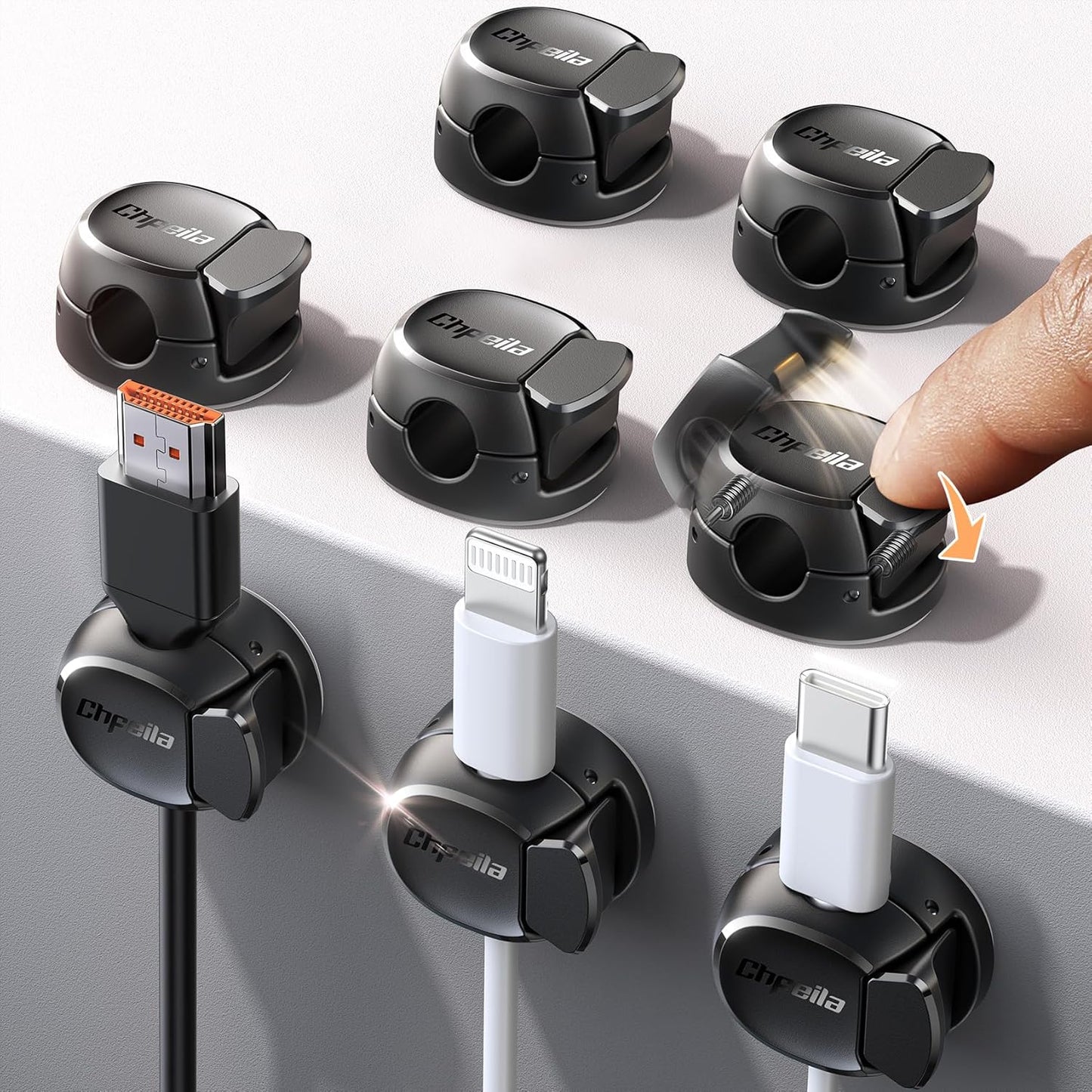 Chfeila Dual Spring Cable Clips - Maximum Security