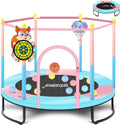 Pink Indoor Trampoline for Kids 2-5, Safe and Fun Mini Toy