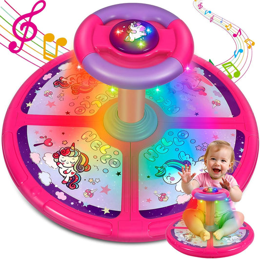 Spinning Unicorn Sensory Toy for Toddlers, Music & Lights, Ages 1-6