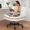 Criss Cross Office Chair - Swivel, Armless, Comfy White