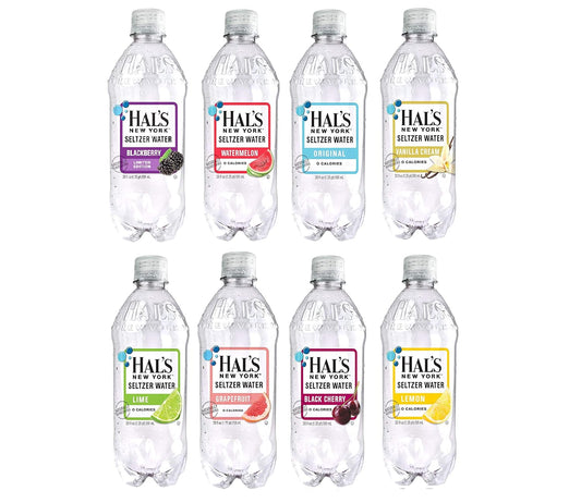 Hal's New York Seltzer Water Variety Pack - 24 Refreshing Flavors