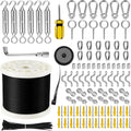 String Light Hanging Kit with 250FT Wire Rope Suspension - Complete