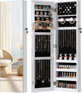 Mirror Jewelry Cabinet with Lockable Organizer - Space Saving
