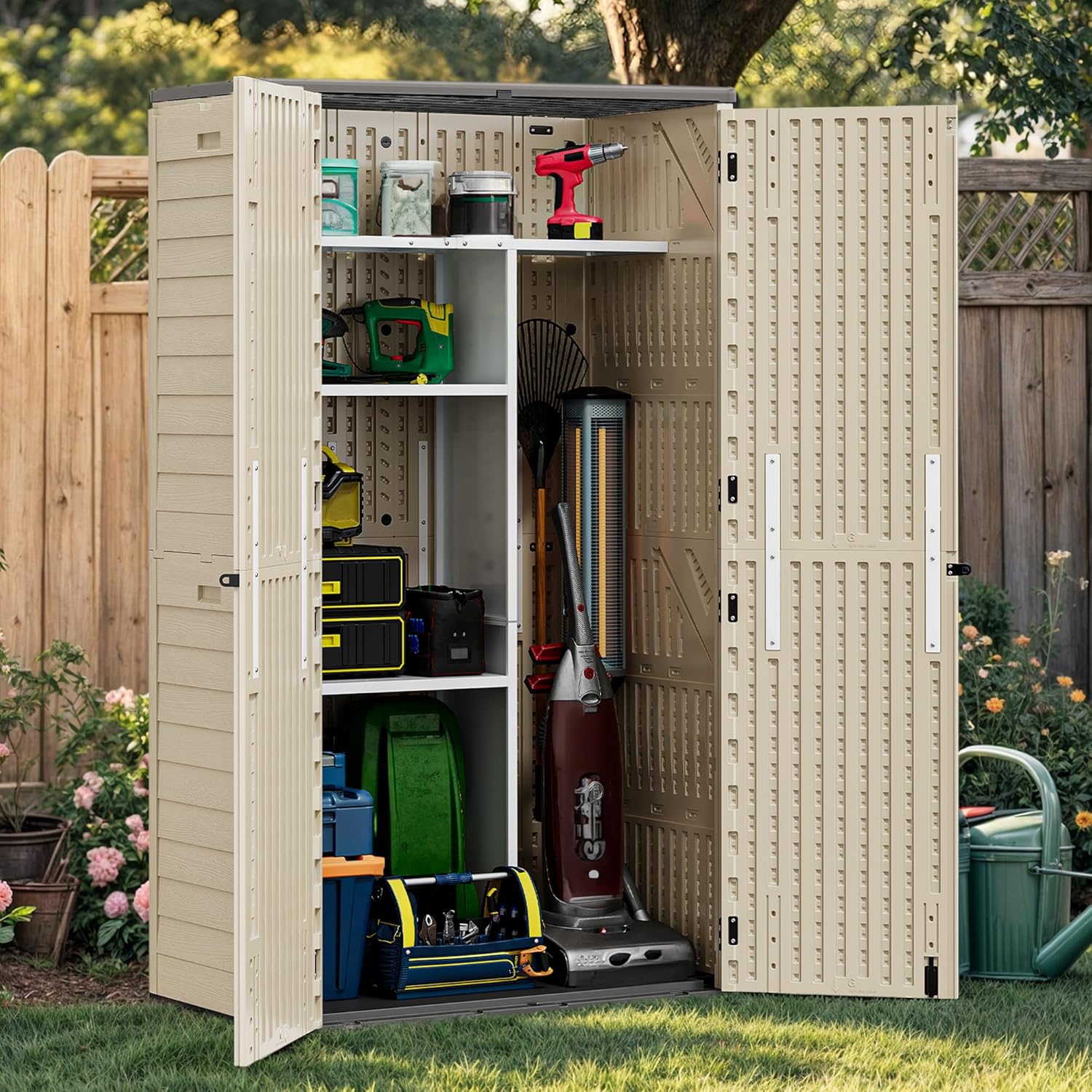 YITAHOME 60 cu ft Tall Outdoor Storage Shed for Versatile Use